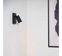 Lucide Faretto da parete Clubs, 1 luce, nero Lucide