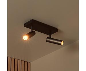Lucide Faretto da soffitto Grado, lunghezza 25 cm, grigio, metallo, a 2 luci. Lucide