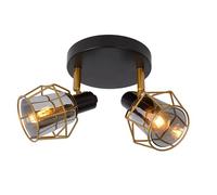 Lucide - Faretto da soffitto in metallo, 50 W, colore: Nero/Grigio fumo