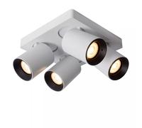 Lucide Faretto in alluminio con 4 LED orientabili e dimmerabili dal design moder