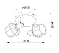 Lucide Faretto soffitto Nila, 2 luci Lucide