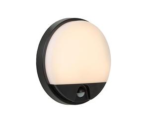 LUCIDE HUPS IR - Lampada da parete per interni/esterni, diametro 21 cm, LED, 1 x 10 W, 3000 K, IP54, sensore di movimento e giorno/notte, colore: Nero