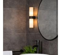 Lucide Applique da parete struttura in metallo con doppio diffusore in vetro a c