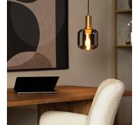 Lucide Lampada a sospensione Joanet, Ø 16 cm, a 1 luce, vetro, nero Lucide