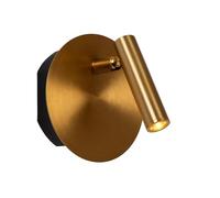 Lucide Faretto da parete a batteria LED Jolijn, oro opaco, Ø 10,2 cm, magnete Lucide