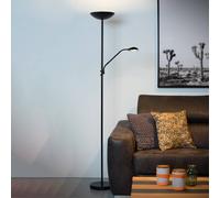 Lucide Lampada a LED da pavimento Zenith con lampada a LED da lettura, nero Lucide