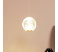 Lucide Lampada a sospensione Cintra LED, Ø 14 cm, trasparente/oro, acrilico Lucide