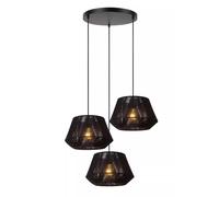Lucide Lampada a sospensione con struttura in metallo e 3 diffusori in tessuto J