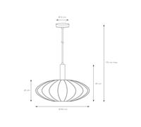 Lucide Lampada a sospensione Corina, crema, Ø 50 cm, E27 Lucide