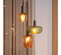 Lucide Lampada a sospensione Ilona, vetro, multicolore, Ø 30 cm, a 3 luci Lucide