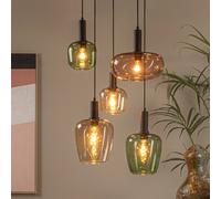 Lucide Lampada a sospensione Ilona, vetro, multicolore, Ø 45 cm, 5 luci Lucide