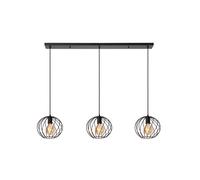 Lucide Lampada a sospensione Danza, 3 luci, lunga, nero Lucide