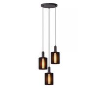 Lucide Lampada a sospensione moderna con 3 diffusori in alluminio Lambre Nero 10