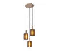 Lucide Lampada a sospensione moderna con 3 diffusori in alluminio Lambre Tortora