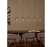 Lucide Lampada a sospensione moderna con 5 LED dimmerabili lineari Tamino Nero 6 [EEK: F]