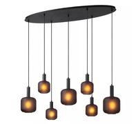 Lucide Lampada a sospensione moderna in metallo con sette diffusori in vetro Elo