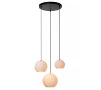 Lucide Lampada a sospensione moderna struttura in metallo 3 diffusori in vetro o