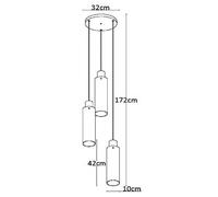 Lucide Lampada a sospensione Orlando, grigio fumo, 3 luci Lucide