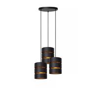Pendelleuchte Sala da Pranzo Nero Oro Metallo B:43 CM E27 Sospensione 3-flammig