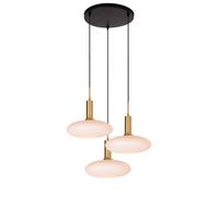 Lucide Lampada a sospensione rotonda in metallo con tre diffusori in vetro opali [EEK: A+]