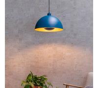 Lucide Lampada a sospensione Siemon acciaio, Ø 40 cm, blu Lucide