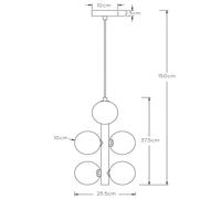 Lucide Lampada a sospensione Tycho, 6 luci nero/fumè Lucide