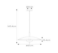 Lucide Lampada a sospensione Vulcan LED, nero/oro, Ø 47 cm, dimmerabile Lucide