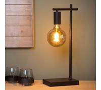 Lucide Lampada da tavolo con base in metallo dal design moderno Leanne Nero 40W