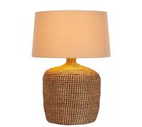 Lucide Lampada da tavolo design moderno con base in rattan e diffusore in tessut
