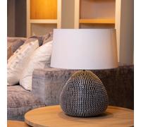Lucide Lampada da tavolo moderna con base in rattan e diffusore in tessuto Maduk
