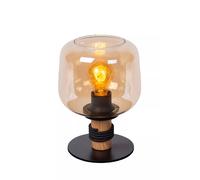 Lucide Lampada da tavolo moderna struttura in legno con diffusore in vetro Ilona