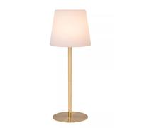 LUCIDE TYON - Lampada da tavolo ricaricabile per interni/esterni - batteria/batteria - Ø 15 cm - LED Dim. - IP65 - Oro opaco/ottone