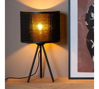 Lucide Lampada da tavolo Tagalog bambù, nero, treppiede Lucide