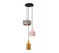 Lucide Lampadario rotondo moderno con 3 diffusori pendenti in cemento Ninja Mult