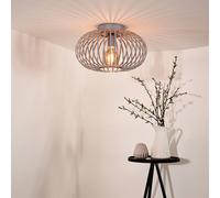 Lucide - Plafoniera da soffitto, in metallo, 60 W, colore: Grigio