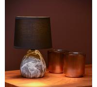 LUCIDE MARMO - Lampada da tavolo - Ø 16 cm - 1 x E14 - Nero