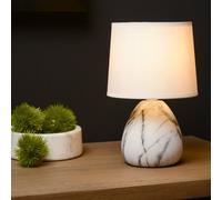 LUCIDE Marmo - Lampada da tavolo - Ø 16 cm - 1 x E14 - Bianco