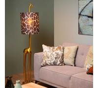 Lucide Piantana con base a forma di giraffa in PVC con paralume in cotone Extrav