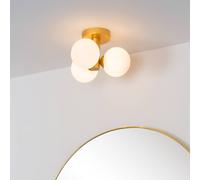 Lucide Plafoniera bagno Trudy, 3 luci, oro satinato/opale Lucide
