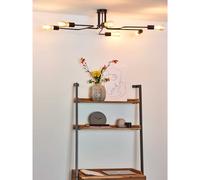 Lucide Plafoniera con struttura in metallo moderna con 6 diffusori Lester Nero 4