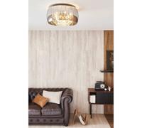 Lucide Plafoniera da soffitto struttura grande in metallo e diffusore rotondo in