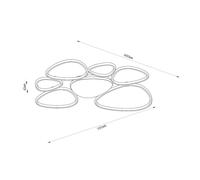 Lucide Plafoniera LED Samling, lunghezza 90 cm, taupe, metallo Lucide