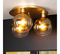 Lucide Plafoniera Marius, oro, Ø 50 cm, vetro, a 3 luci Lucide