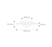 Lucide Plafoniera Vulcan, nero/oro, Ø 35 cm, dimmerabile Lucide