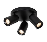LUCIDE Punch, faretto da soffitto, diametro 21 cm, 3 x GU10, colore: nero