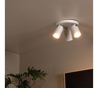 Lucide Faretto a soffitto Punch, 3 luci, rondò, bianco Lucide
