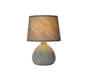 Lucide Ramzi della lampada da tavolo grigio, ceramica, E14, 40 W, Grigio, 18 x 18 x 26 cm