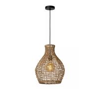 Lucide Sospensione singola dal design moderno con paralume in rotan Alban Legno
