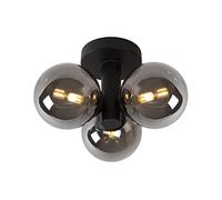 Lucide Plafoniera da bagno Trudy, 3 luci, nero/fumè Lucide