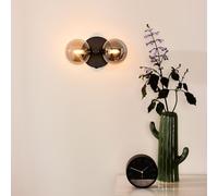 Lucide Applique da parete con struttura moderna in acciaio e 2 diffusori in vetr